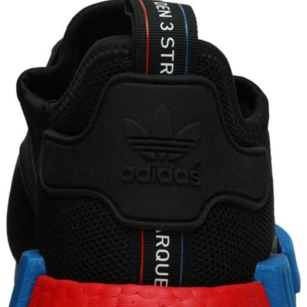Adidas Original Nmd R1 Men's Running Sneakers Fx4355 Black/Blue/Red Size 5.5 - Picture 4 of 5